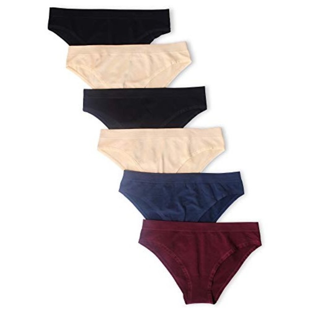 6-Pack Women's Cheekini Bikini Soft Stretch Panties 1015 Dark Basics New NWB